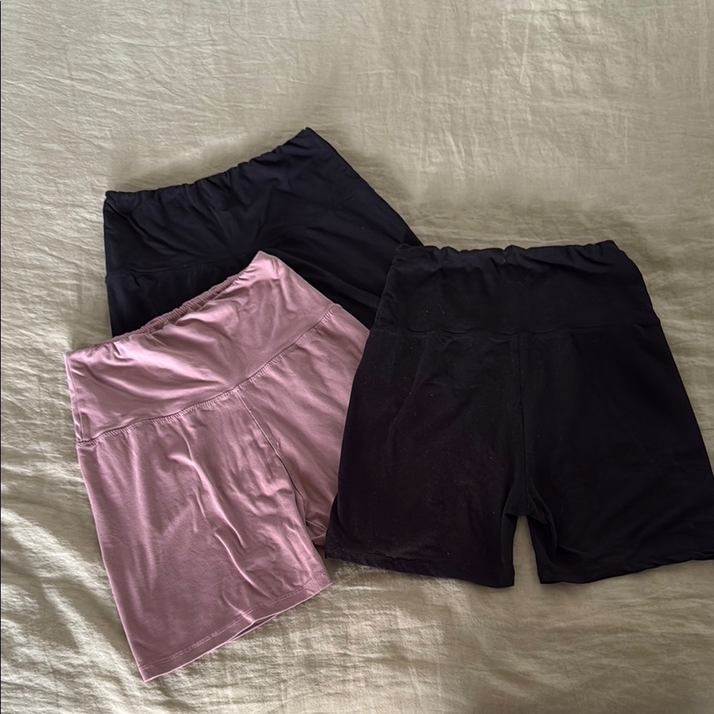 Women's Black and Pink Shorts Set